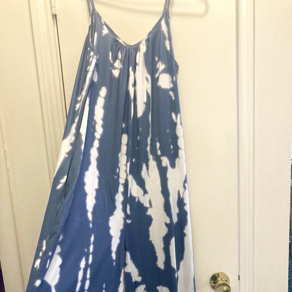 Blue Tie-Dye Large Jumpsuit